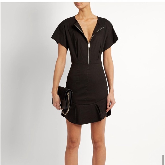Isabel Marant Black Zip Front Fluted Dress - Picture 3 of 10